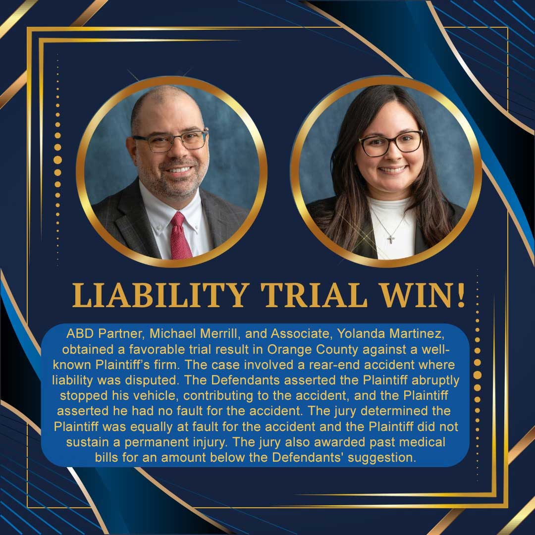 Liability Trial Verdict - Orange County
